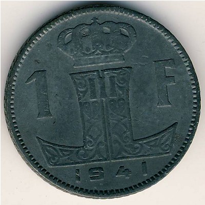 Бельгия, 1 франк (1941–1947 г.) Бельгия, 1 франк (1941–1947 г.)