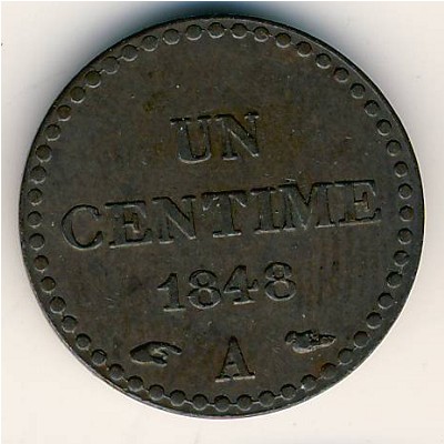 France, 1 centime, 1848–1851