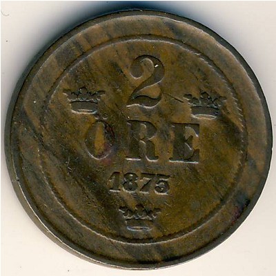 Швеция, 2 эре (1874–1878 г.) Швеция, 2 эре (1874–1878 г.)