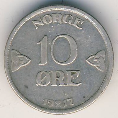 Норвегия, 10 эре (1909–1919 г.)