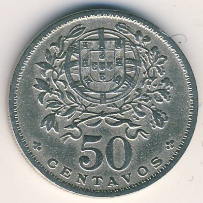 Portugal, 50 centavos, 1927–1968