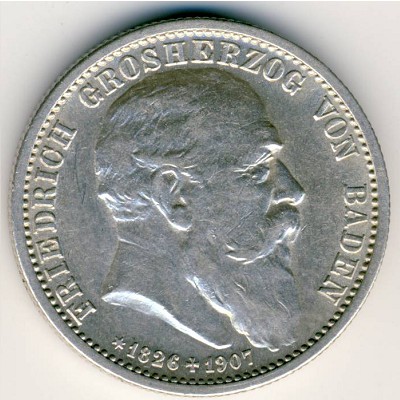 Baden, 2 mark, 1907 Baden, 2 mark, 1907