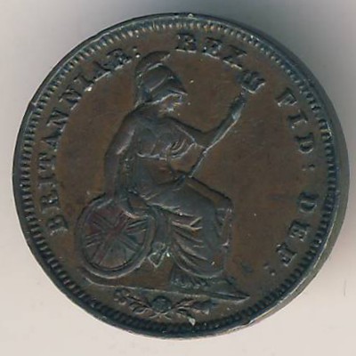 Great Britain, 1/3 farting, 1827 Great Britain, 1/3 farting, 1827