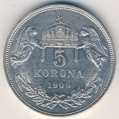 Венгрия, 5 крон (1900–1909 г.) Венгрия, 5 крон (1900–1909 г.)