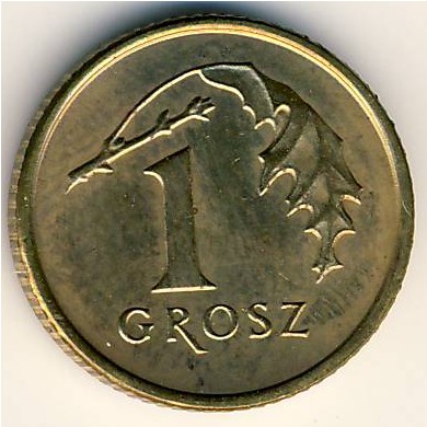 Poland, 1 grosz, 1990–2014