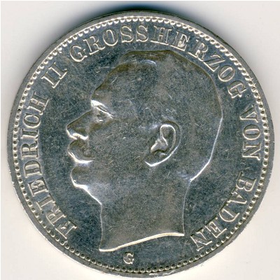 Baden, 3 mark, 1908–1915 Baden, 3 mark, 1908–1915