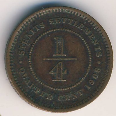 Straits Settlements, 1/4 cent, 1904–1908 Straits Settlements, 1/4 cent, 1904–1908