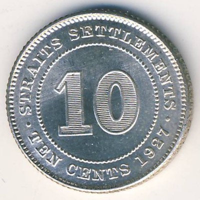 Straits Settlements, 10 cents, 1926–1927 Straits Settlements, 10 cents, 1926–1927