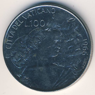 Ватикан, 100 лир (1966 г.)