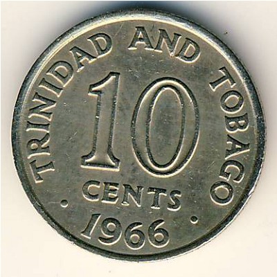 Trinidad & Tobago, 10 cents, 1966–1972