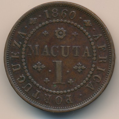 Angola, 1 macuta, 1860