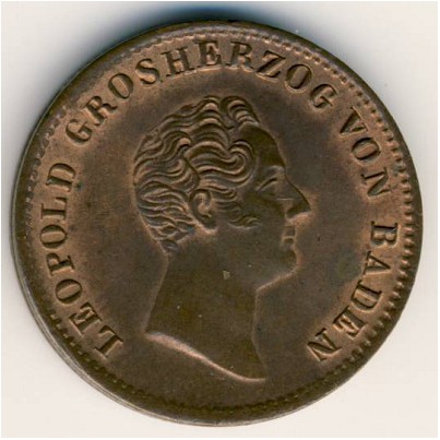 Баден, 1 крейцер (1836–1845 г.) Баден, 1 крейцер (1836–1845 г.)