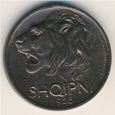 Албания, 5 киндар лек (1926 г.) Албания, 5 киндар лек (1926 г.)