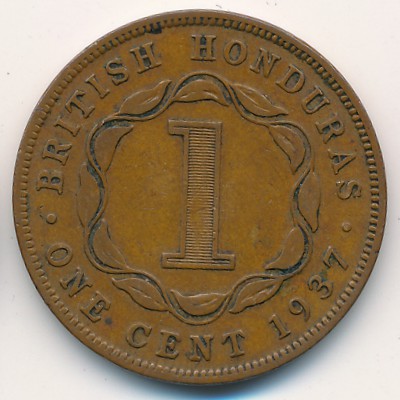 Британский Гондурас, 1 цент (1937–1947 г.)