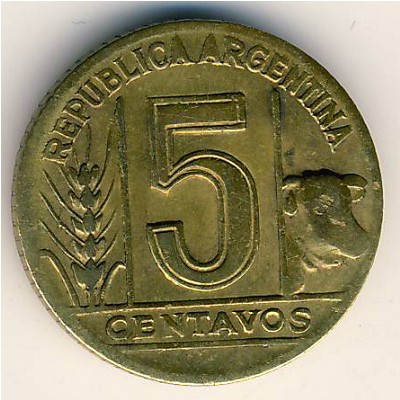 Аргентина, 5 сентаво (1942–1950 г.)