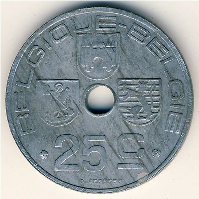 Belgium, 25 centimes, 1941–1947