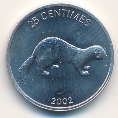 Congo Democratic Repablic, 25 centimes, 2002