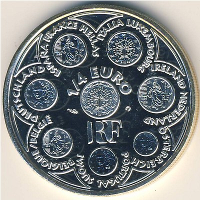 France, 1/4 euro, 2002