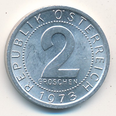 Austria, 2 groschen, 1950–1994 Austria, 2 groschen, 1950–1994