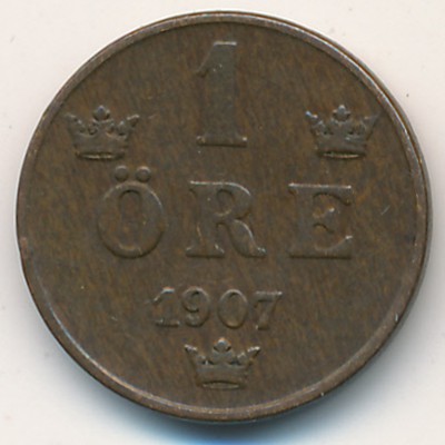 Швеция, 1 эре (1906–1907 г.) Швеция, 1 эре (1906–1907 г.)