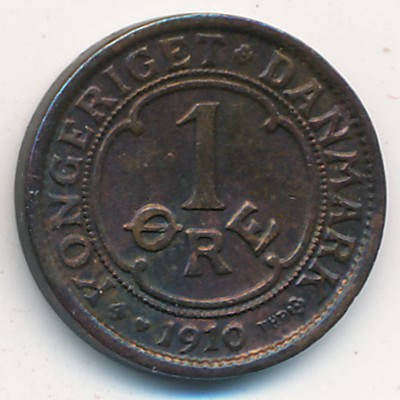 Denmark, 1 ore, 1907–1912
