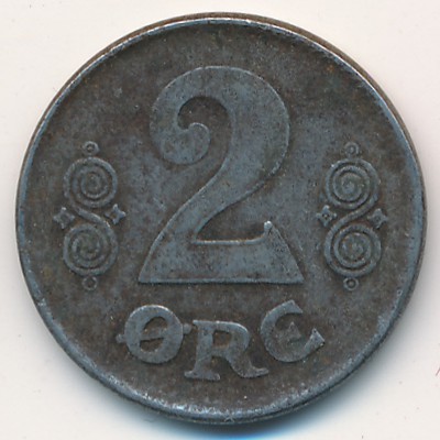 Denmark, 2 ore, 1918 Denmark, 2 ore, 1918