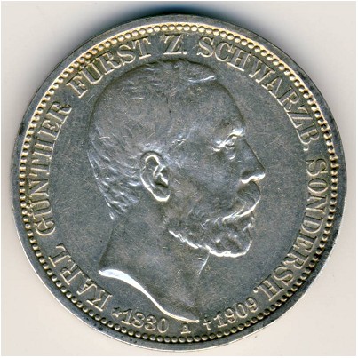 Шварцбург-Зондерхаузен, 3 марки (1909 г.) Шварцбург-Зондерхаузен, 3 марки (1909 г.)
