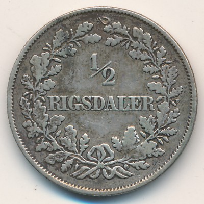 Дания, 1/2 ригсдалера (1854–1855 г.)