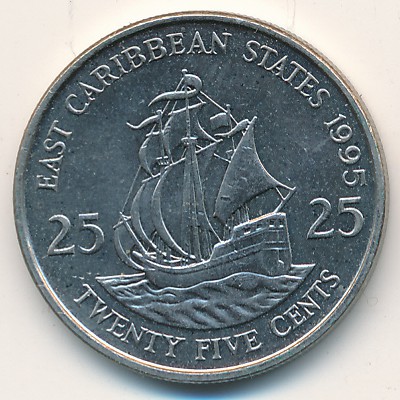 East Caribbean States, 25 cents, 1981–2000 East Caribbean States, 25 cents, 1981–2000