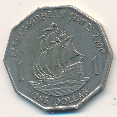 East Caribbean States, 1 dollar, 1989–2000 East Caribbean States, 1 dollar, 1989–2000