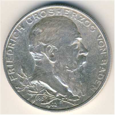 Баден, 2 марки (1902 г.) Баден, 2 марки (1902 г.)