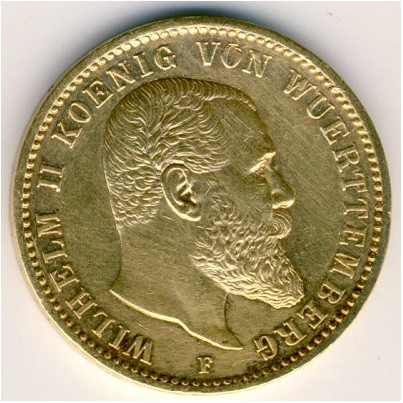 Wurttemberg, 20 mark, 1894–1914 Wurttemberg, 20 mark, 1894–1914