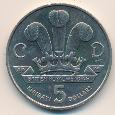 Kiribati, 5 dollars, 1981