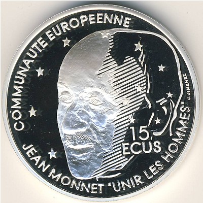 Франция, 100 франков - 15 экю (1992 г.) Франция, 100 франков - 15 экю (1992 г.)