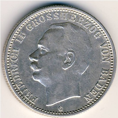 Baden, 2 mark, 1911–1913 Baden, 2 mark, 1911–1913