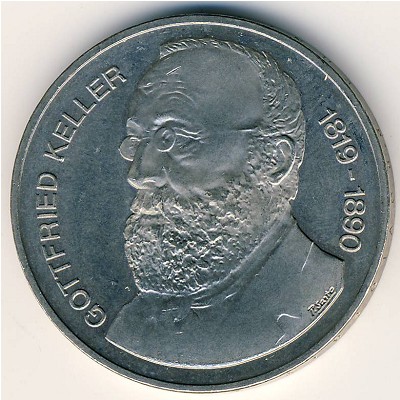 Switzerland, 5 francs, 1990