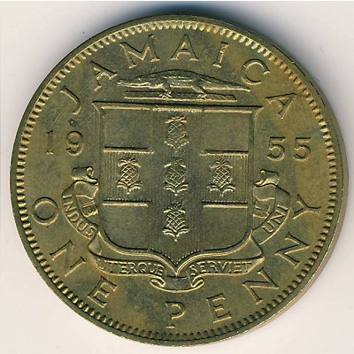 Ямайка, 1 пенни (1953–1963 г.)