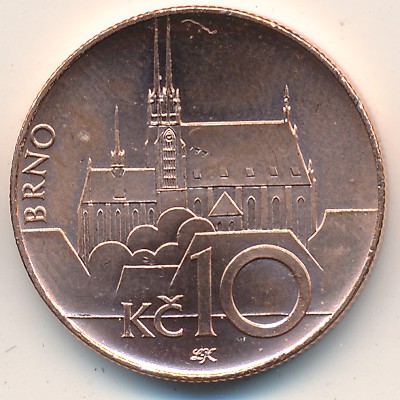Czech, 10 korun, 1993–2019