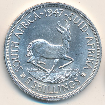 South Africa, 5 shillings, 1947