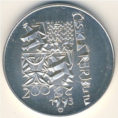 Czech, 200 korun, 1993