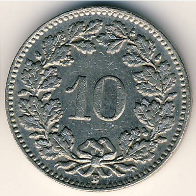 Швейцария, 10 раппенов (1932–1939 г.) Швейцария, 10 раппенов (1932–1939 г.)