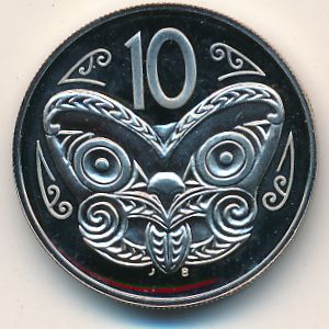 Новая Зеландия, 10 центов (1986–1998 г.)