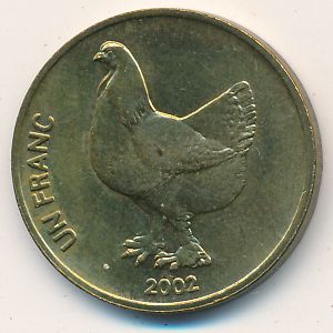 Congo Democratic Repablic, 1 franc, 2002