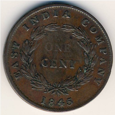 Стрейтс-Сетлментс, 1 цент (1845 г.) Стрейтс-Сетлментс, 1 цент (1845 г.)