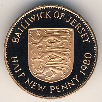Jersey, 1/2 new penny, 1971–1980