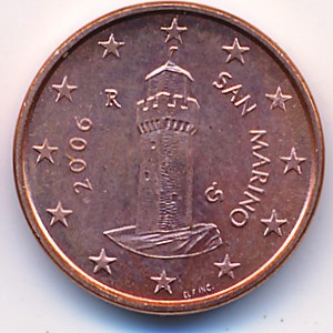 San Marino, 1 euro cent, 2002–2008