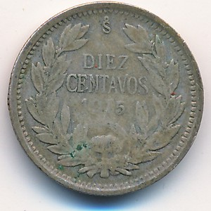 Chile, 10 centavos, 1915–1919
