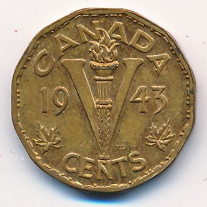 Canada, 5 cents, 1943–1944