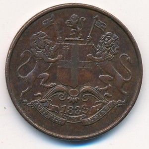 Бомбей, 1/4 анны (1833 г.) Бомбей, 1/4 анны (1833 г.)