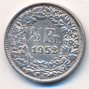 Switzerland, 1/2 franc, 1875–1967